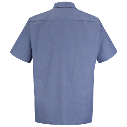 Red Kap Men's Short Sleeve Geometric Microcheck Work Shirt