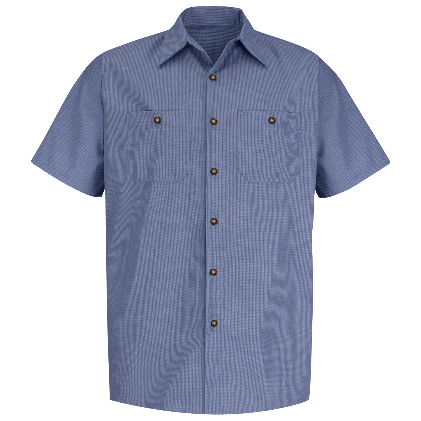 Red Kap Men's Short Sleeve Geometric Microcheck Work Shirt