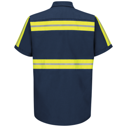 Red Kap Short Sleeve Enhanced Visibility Industrial Work Shirt