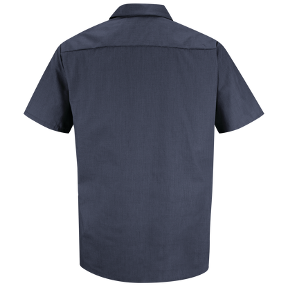 Red Kap Men's Short Sleeve Geometric Microcheck Work Shirt