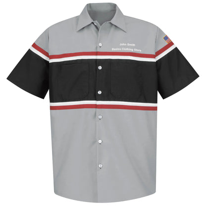 Mitsubishi Short Sleeve Technician Shirt - Light Grey / Black