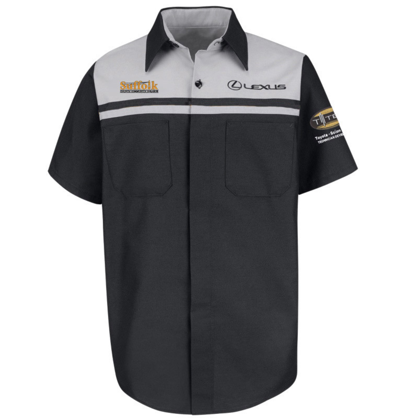 Red Kap Men's Short Sleeve Workshirt-Black / Gray