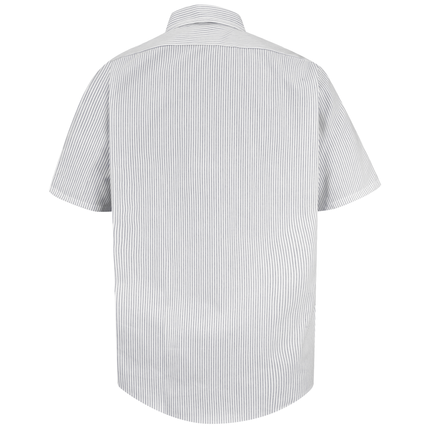 Red Kap Men's Short Sleeve Striped Dress Uniform Shirt- White / Charcoal Stripe