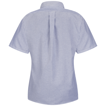 Red Kap Women's Short Sleeve Executive Oxford Dress Shirt-Blue / White Stripe