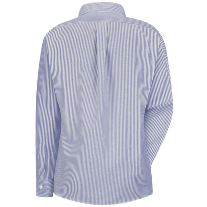 Red Kap Women's Long Sleeve Executive Oxford Dress Shirt-Blue / White Stripe