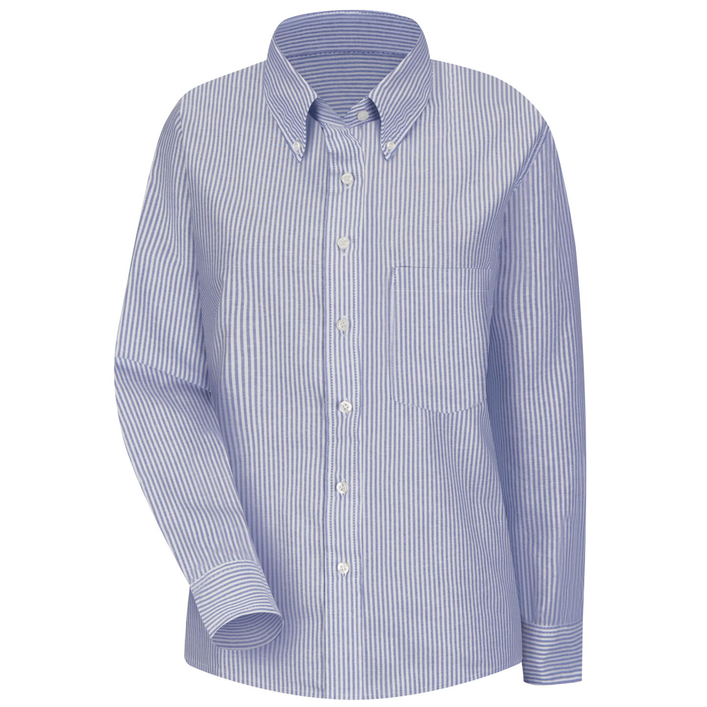 Red Kap Women's Long Sleeve Executive Oxford Dress Shirt-Blue / White Stripe