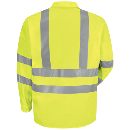 Red Kap Men's Hi-Visibility Long Sleeve Work Shirt - Type R, Class 3