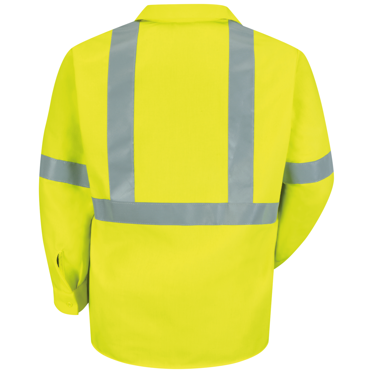 Red Kap Men's Hi-Visibility Yellow Long Sleeve Work Shirt - Type R, Class 2-Fluorescent Yellow