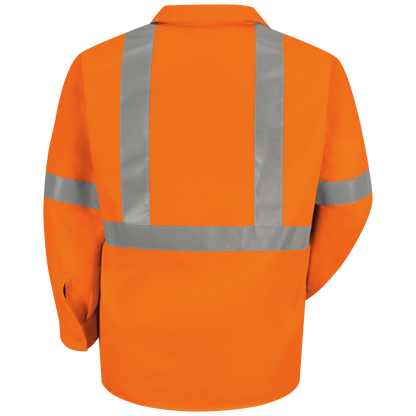 Red Kap Men's Hi-Visibility Orange Long Sleeve Work Shirt - Type R, Class 2