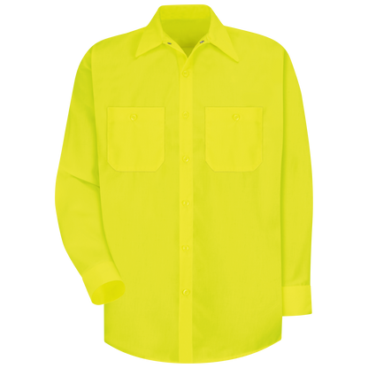 Red Kap  Long Sleeve Enhanced Visibility Work Shirt