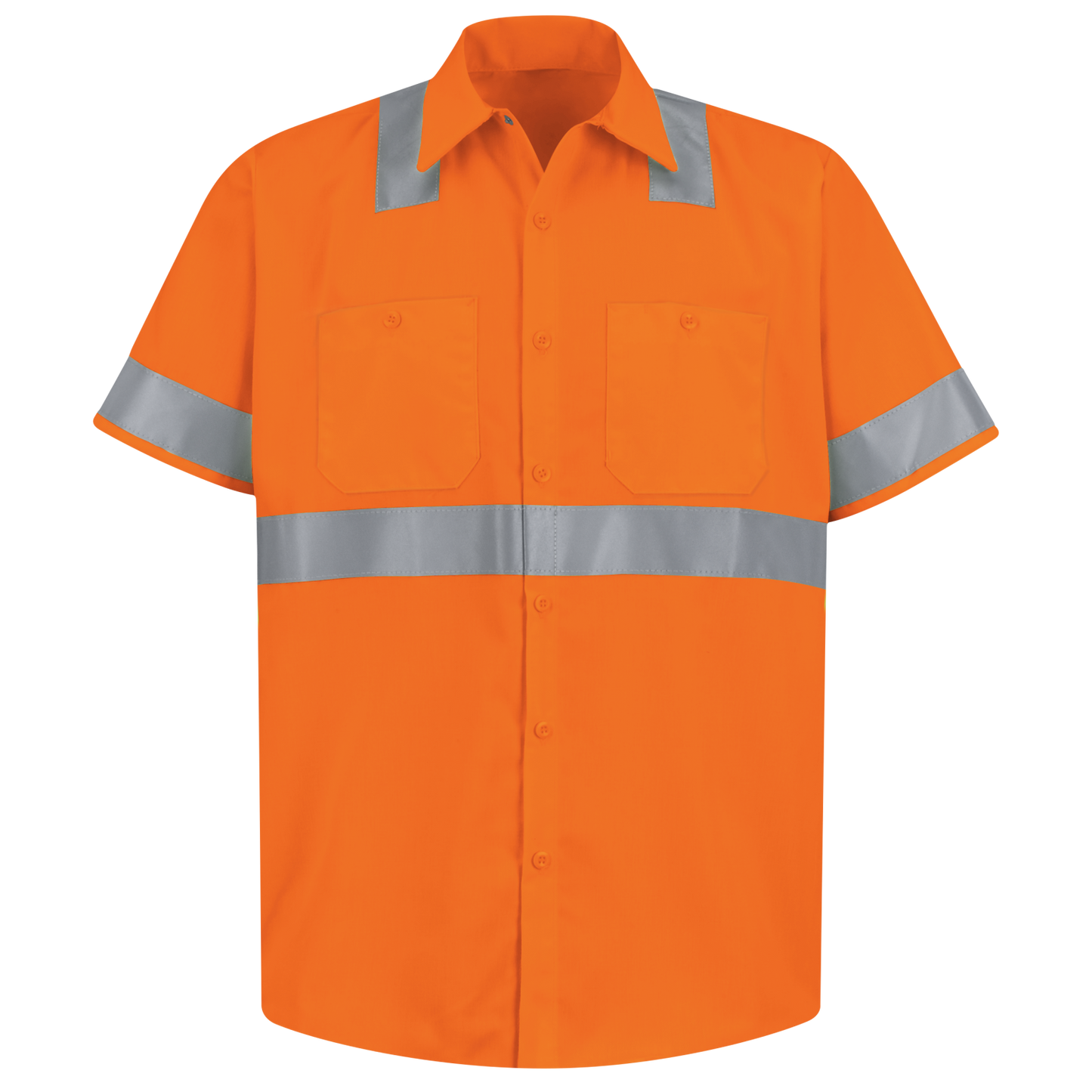 Red Kap Men's Hi-Visibility Orange Short Sleeve Work Shirt - Type R, Class 2