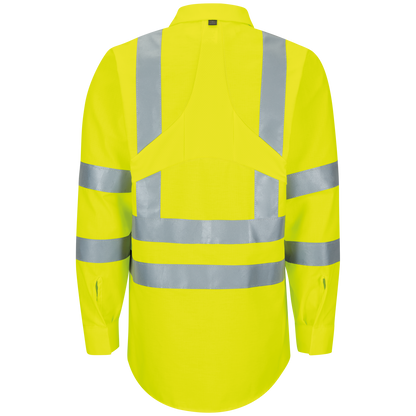 Red Kap Long Sleeve Hi-Visibility Ripstop Work Shirt with MIMIX® + OilBlok, Type R Class 3