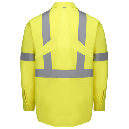 Red Kap Long Sleeve Hi-Visibility Ripstop Work Shirt with MIMIX® + OilBlok, Type R Class 2