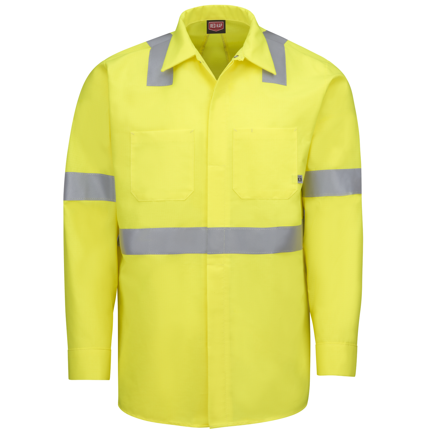 Red Kap Long Sleeve Hi-Visibility Ripstop Work Shirt with MIMIX® + OilBlok, Type R Class 2