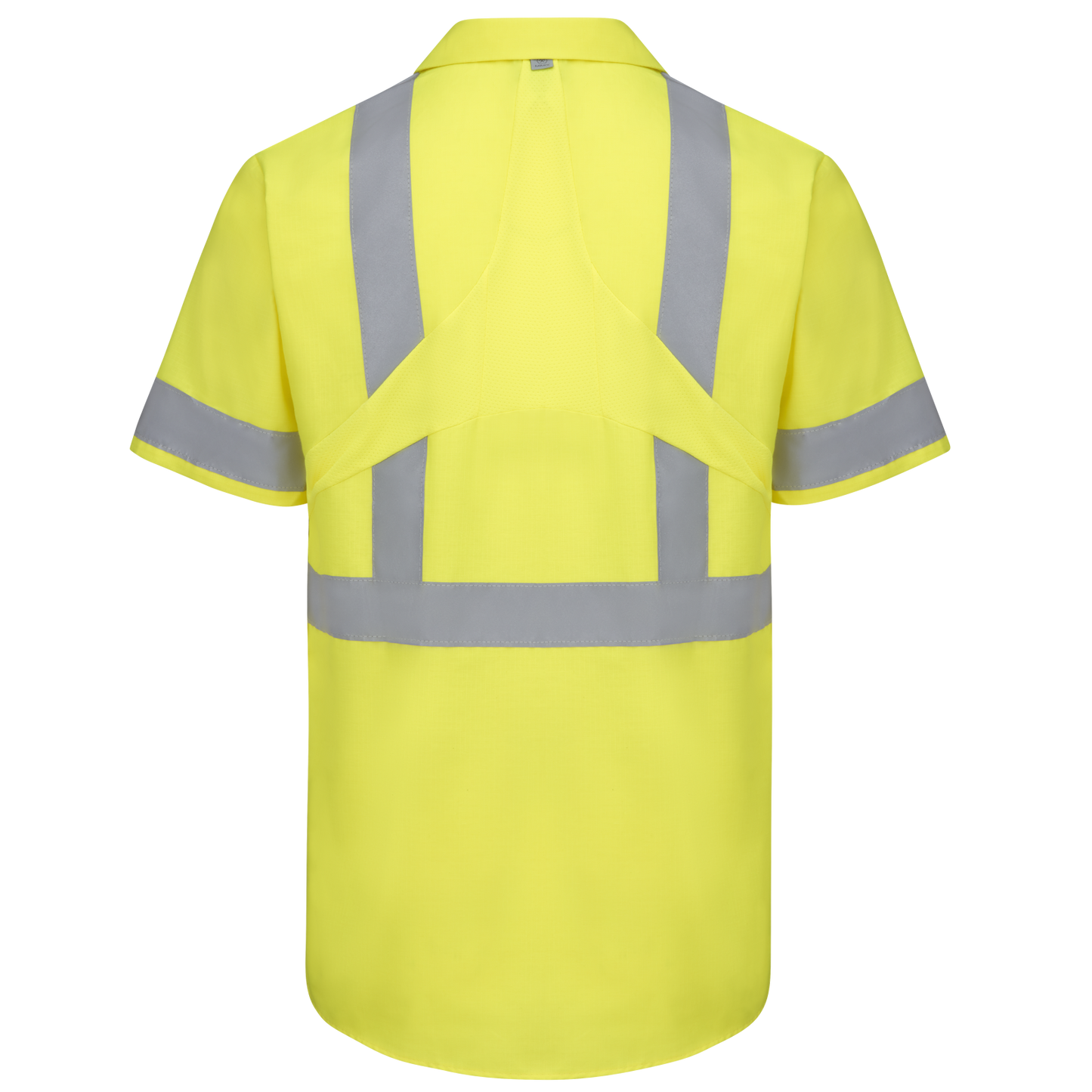 Red Kap Short Sleeve Hi-Visibility Ripstop Work Shirt with MIMIX® + OilBlok, Type R Class 2-Fluorescent Yellow