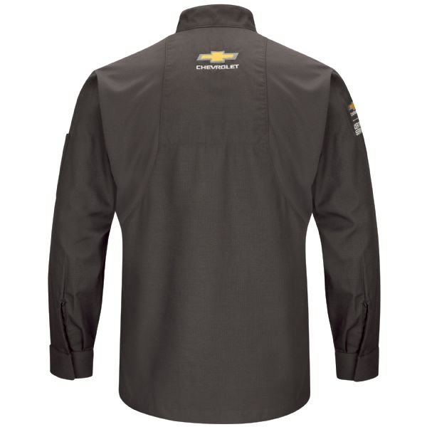 Camisa técnica de manga larga de Chevrolet: color carbón con detalles en gris