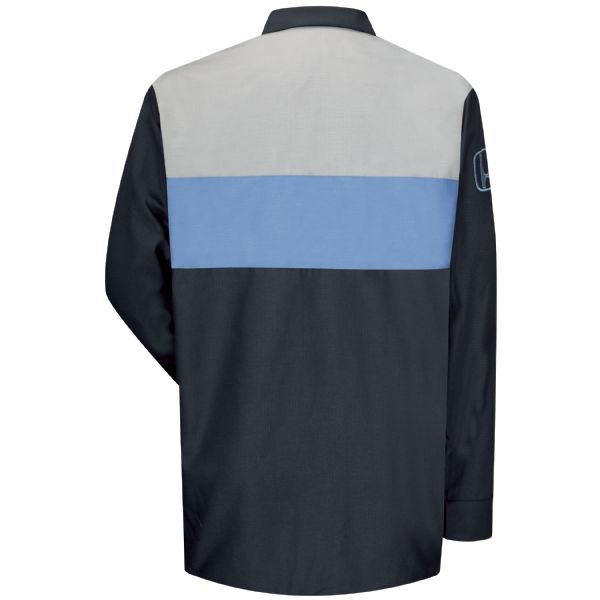 Honda® Long Sleeve Technician Shirt - Navy/Lt. Grey/Honda Blue