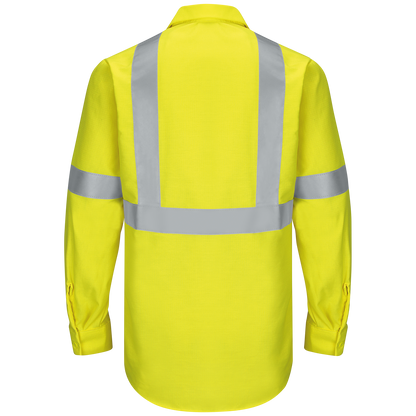 Red Kap Men's Hi-Visibility Long Sleeve Ripstop Work Shirt - Type R, Class 2