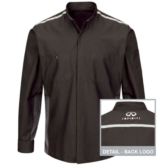 Infiniti® Long Sleeve Technician Shirt - Black/Charcoal