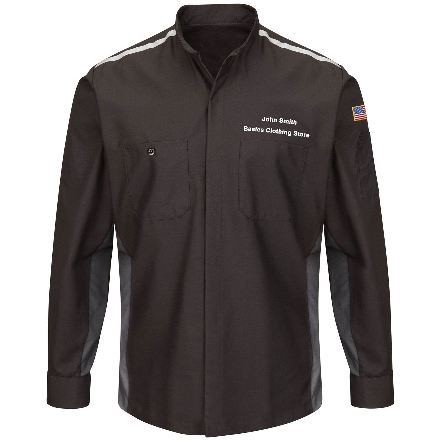 Infiniti® Long Sleeve Technician Shirt - Black/Charcoal - Basics Clothing Store