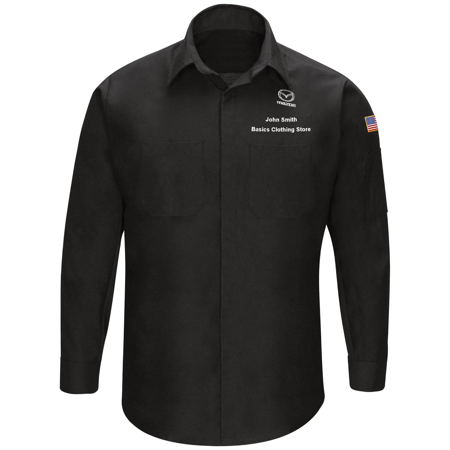 Mazda Long Sleeve Technician Shirt - Black