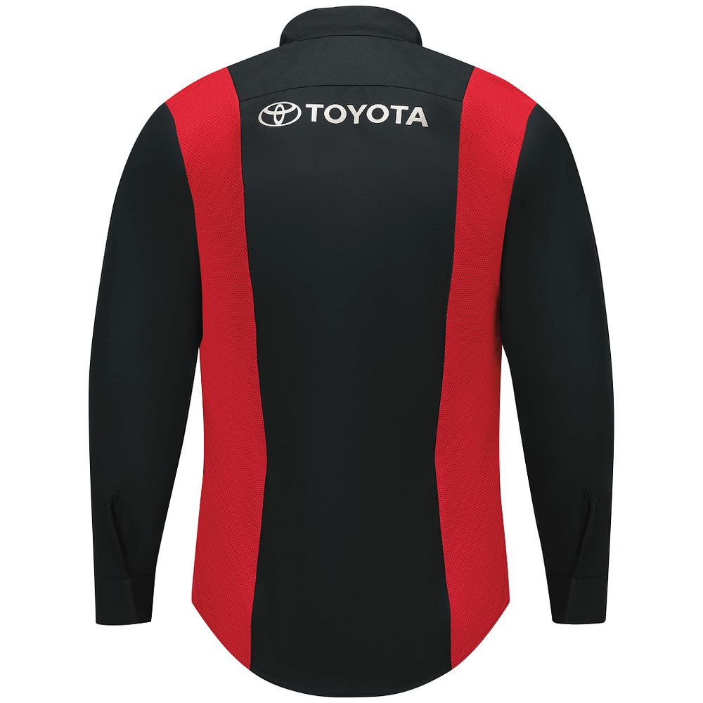 Toyota® Long Sleeve Ripstop Technician Shirt - Black with Red Mesh Accents