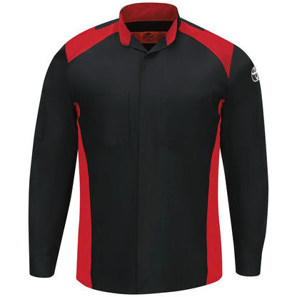 Toyota® Long Sleeve Ripstop Technician Shirt - Black with Red Mesh Accents