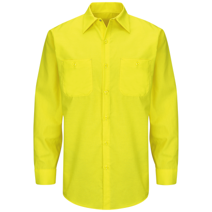 Red Kap Long Sleeve Enhanced Visibility Ripstop Work Shirt