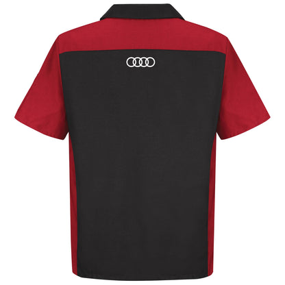 Audi® Short Sleeve Technician Shirt-Black / Red