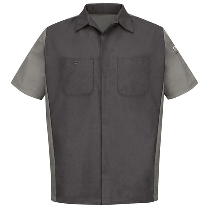 Audi® Short Sleeve Alternative Technician Shirt-Charcoal / Light Grey