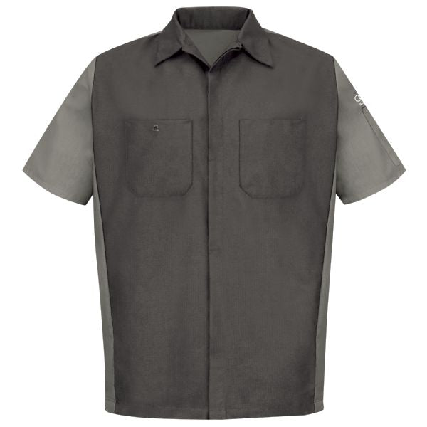 Audi® Short Sleeve Alternative Technician Shirt-Charcoal / Light Grey