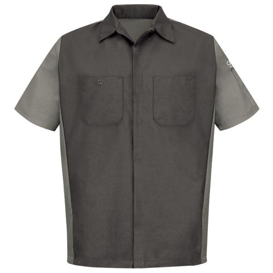 Audi® Short Sleeve Alternative Technician Shirt-Charcoal / Light Grey