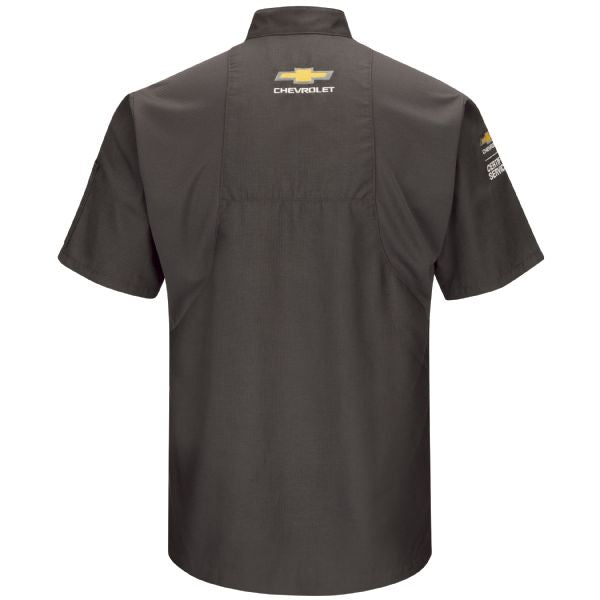 Camisa técnica de manga corta de Chevrolet: color carbón con detalles en gris