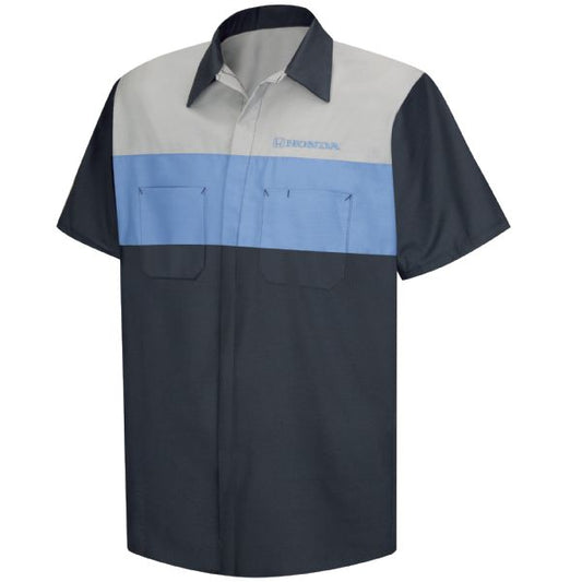 Honda® Short Sleeve Technician Shirt - Navy/Lt. Grey/Honda Blue