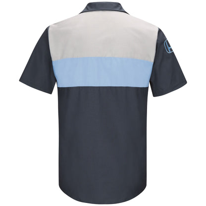 Honda® Short Sleeve Technician Shirt - Navy/Lt. Grey/Honda Blue