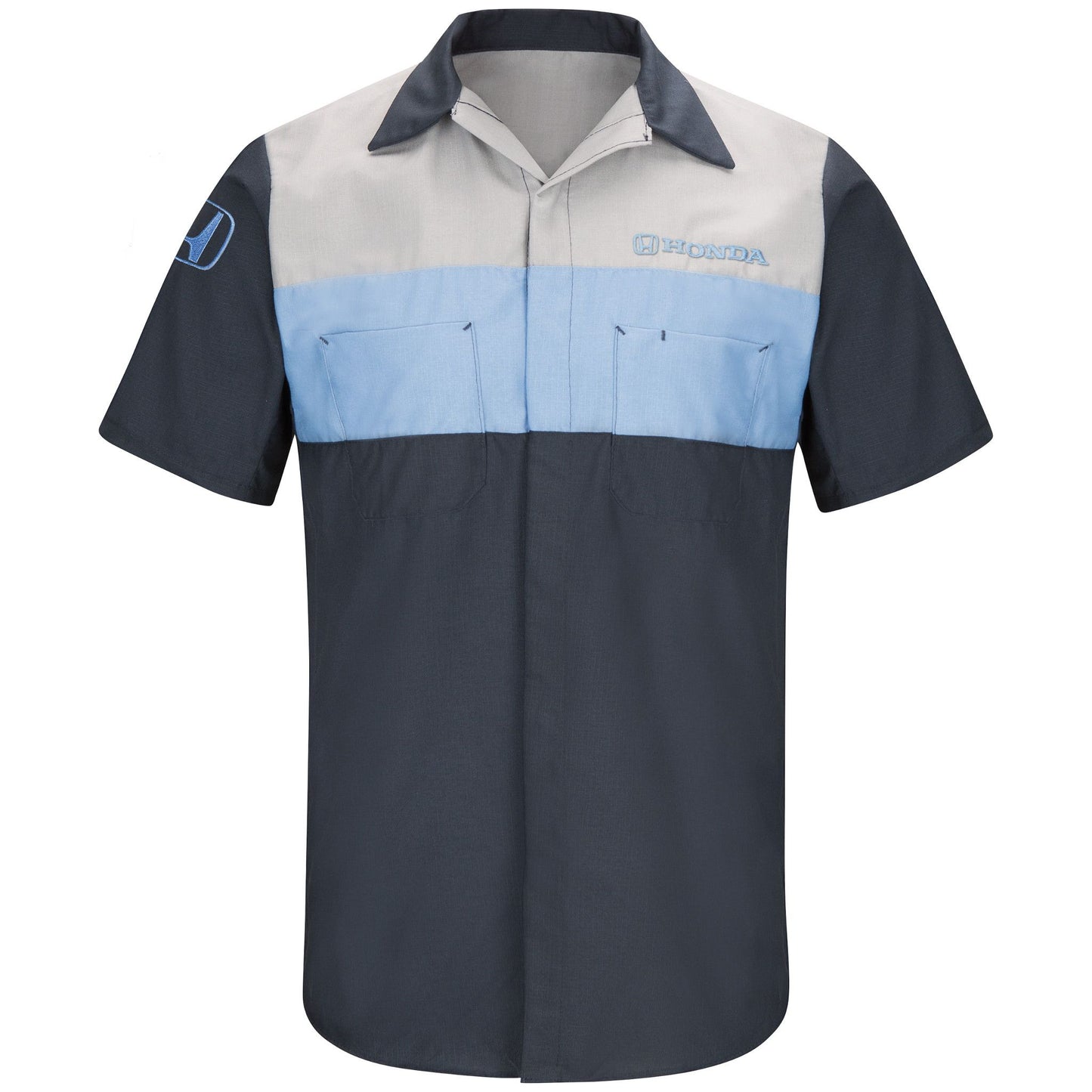 Honda® Short Sleeve Technician Shirt - Navy/Lt. Grey/Honda Blue