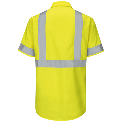 Red Kap Men's Hi-Visibility Short Sleeve Ripstop Work Shirt - Type R, Class 2