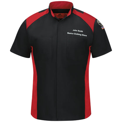 Toyota® Short Sleeve Ripstop Technician Shirt - Black with Red Mesh Accents
