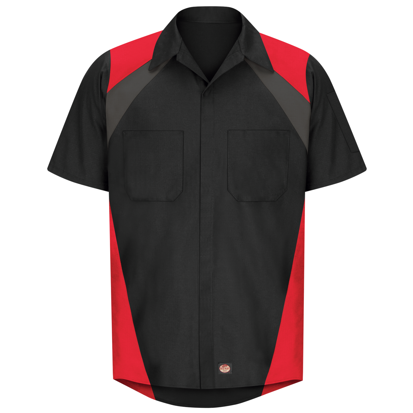 Red Kap Men's Short Sleeve Tri-Color Shop Shirt