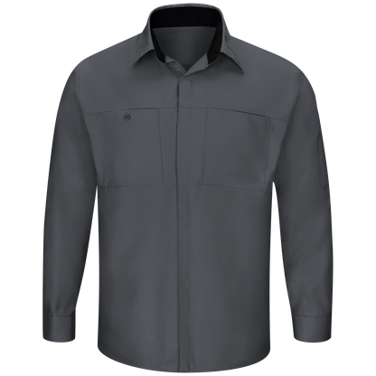 Red Kap Men's Long Sleeve Performance Plus Shop Shirt with OilBlok Technology