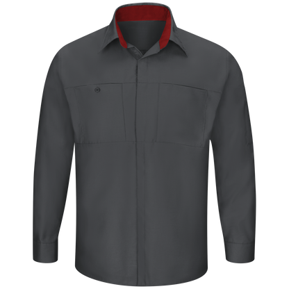 Red Kap Men's Long Sleeve Performance Plus Shop Shirt with OilBlok Technology