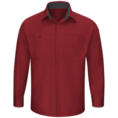 Red Kap Men's Long Sleeve Performance Plus Shop Shirt with OilBlok Technology