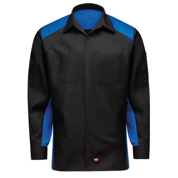 Hyundai® Long Sleeve Technician Shirt - Black/Royal Blue