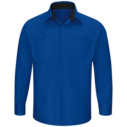 Red Kap Men's Long Sleeve Performance Plus Shop Shirt with OilBlok Technology