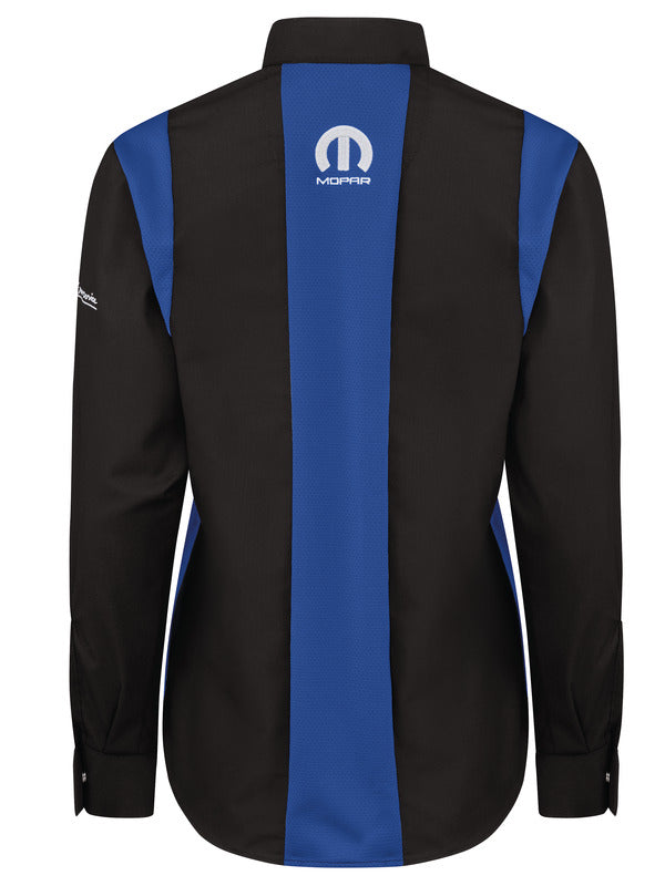 Mopar Women's Long Sleeve Technician Shirt - Black/Royal Blue - SY35MP