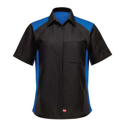 Hyundai® Female Short Sleeve Technician Shirt - Black/Royal Blue