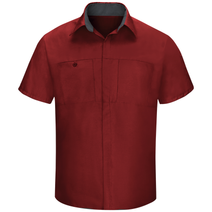 Red Kap Men's Short Sleeve Performance Plus Shop Shirt With Oilblok Technology