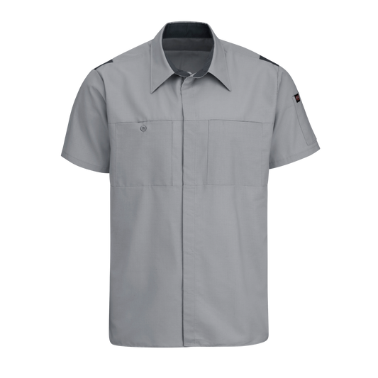 Red Kap Men's Short Sleeve Performance Plus Shop Shirt With Oilblok Technology