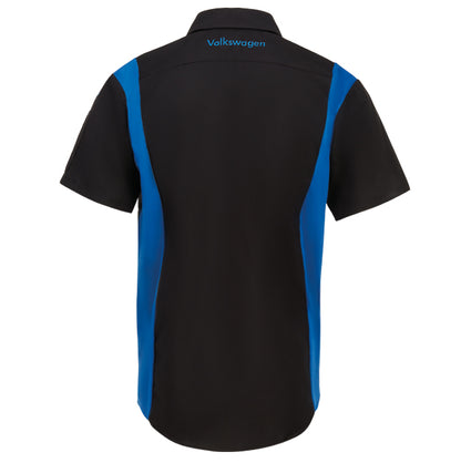 Volkswagen® Short Sleeve OilBLock Tech Shirt - Black / Royal Blue