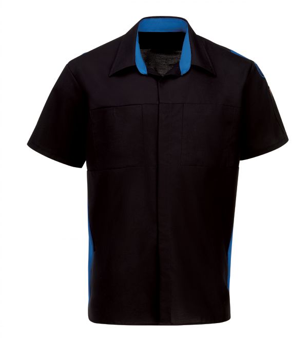 Volkswagen® Short Sleeve OilBLock Tech Shirt - Black / Royal Blue